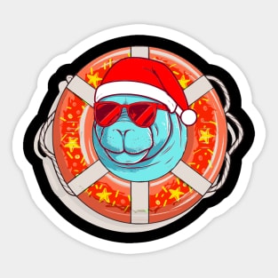 manatee christmas Sticker